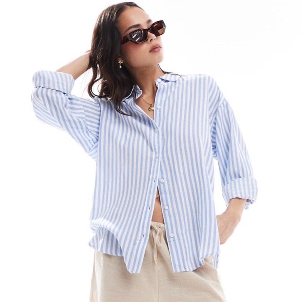 ASOS Blue Striped Women's Top